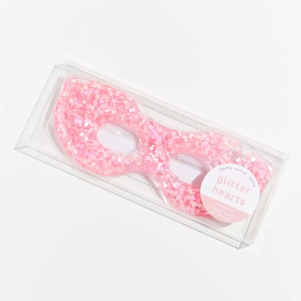 NWT Urban Outfitters Glitter Hearts Gel Eye Mask